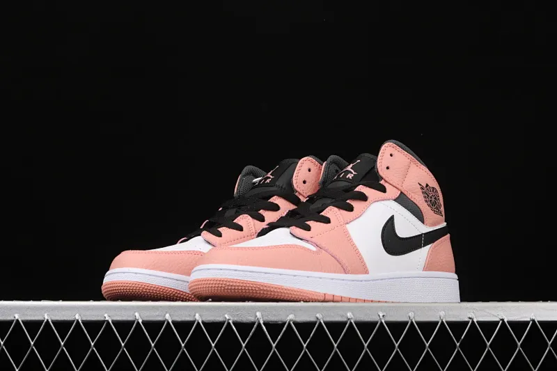 All categories Air Jordan Jordan series basketball shoes Air Jordan 1 Mid Air Jordan 1 Mid "Pink Quartz" AJ1 Joe 1 pink quartz first layer Chinese basketball shoes 555112-603